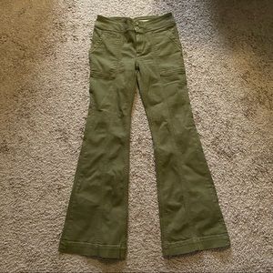Green High Rise Trouser Boot Cut Anthropologie